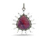 Pave Diamond Rosecut Ruby & Rainbow Heart Pendant, (DRB-7122)